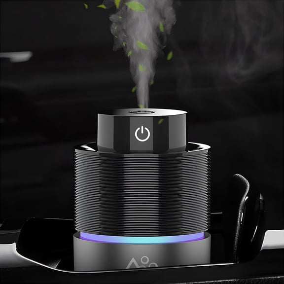 HIBIBUD 2026 New Car Diffuser Car Humidifier,Usb Essential Oil Diffusers 7 Colors Led Lights 200Ml Big Capacity Aromatherapy Diffuser for Cars,Office,Bedroom,Travel(Black-Grey)