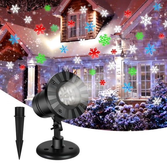 HIBIBUD 2026 New Christmas Moving Snowflakes Projector Lights Dynamic Snowfall Pattern Outdoor/Indoor Led Projection Lamp Ip65 Waterproof 180Rotating Spotlight Projector for Holiday Xmas Halloween