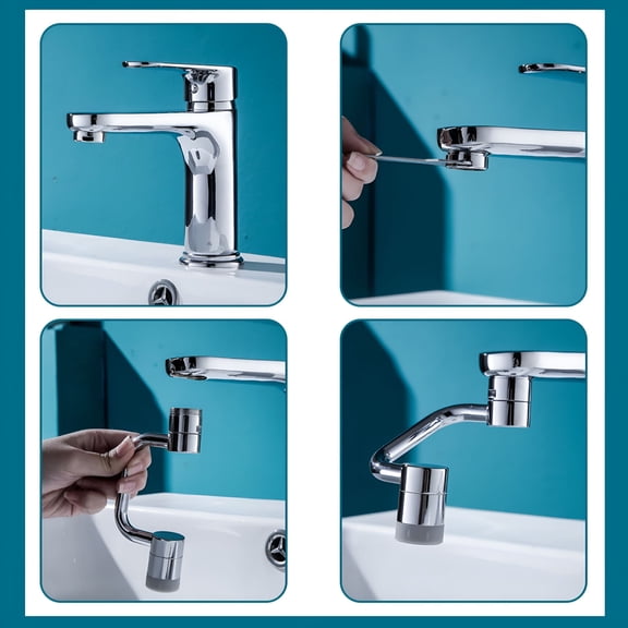 HIBIBUD 2026 New Chrome Faucet Aerator,1080 Swivel Faucet Extender,Kitchen Sink Aerator Extension with 2 Water Outlet Modes Faucet Nozzle,Bathroom Rotating Faucet Attachment