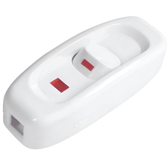 HIBIBUD 2026 New Compact White Plastic In-Line Cord Light Lamp Switch for Lamp, Desk, Floor, Reading