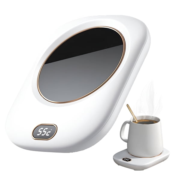 HIBIBUD 2026 New Cordless Coffee Cup Warmer Usb Wireless Mug Heater 55C White Portable Drink Heating Pad Home Office Tea Warmer Heat-Resistant Non-Slip Smart Plate Coffee Warmer Mug