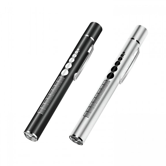 HIBIBUD 2026 New Dual Light Source Pupil Pen Light Rechargeable Portable Flashlight Doctor Nurse Stainless Steel Pen Light Led Flashlight 2 in 1 Yellow and White Light