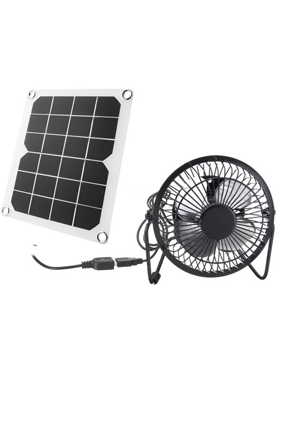 2026 New Electric Fan, Solar Powered Fan Portable 5W Dual-Usb Fan Set Solar Silicon Solar Panel Dual-Usb Solar Powered, for Outdoor Activities, Camping, Travel, Garden, Hiking, Beach