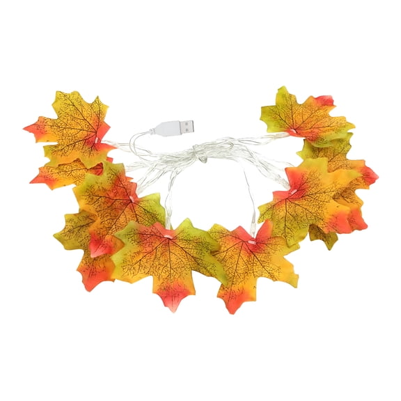 HIBIBUD 2026 New Fall Lighted Garland Thanksgiving Fall Decor Lighted Fall Garland 9.84 Ft 20 Leds Fall Leaves Garland String Lights Plug in Maple Leaf Lights for Decorations Indoor Outdoor Home