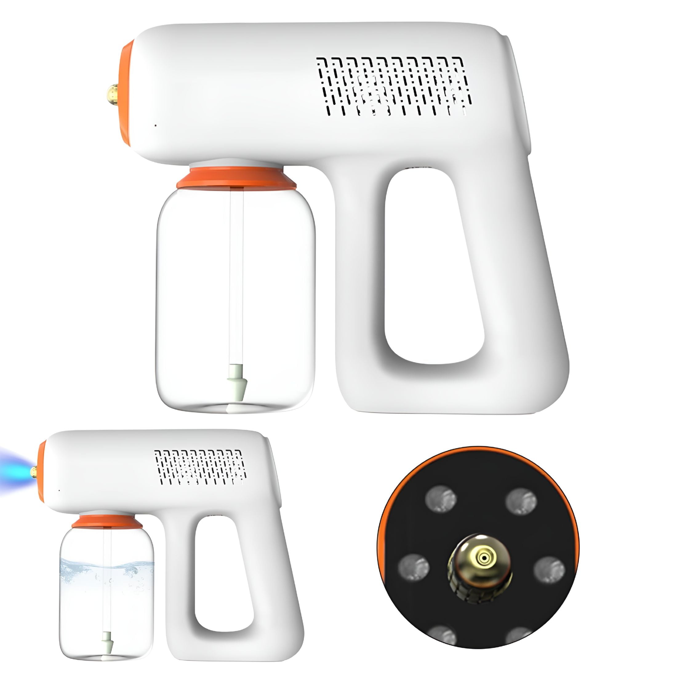 HIBIBUD 2026 New Fogger Machine 1200Mah Spray with Blue Light 2 Mist Sprayer Rechargeable Ergonomic 300Ml Detachable Washable Multipurpose for Home,Office,Room,Garden,Patio,White,7.093.142.36 Inch