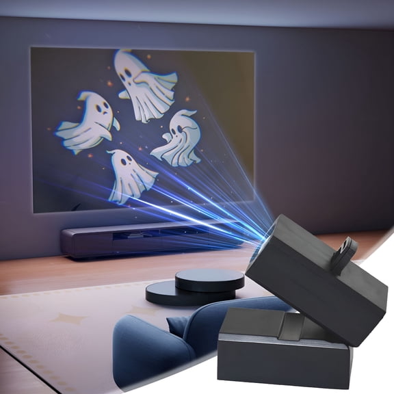 HIBIBUD 2026 New Halloween Projection Light with Usb Charging,Wall and Floor Projector,Metal Suction,1.4In Size,3 Film Types for Spooky Halloween Atmosphere