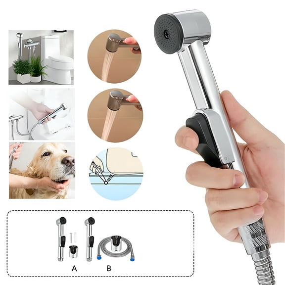 HIBIBUD 2026 New Handheld Bidet Sprayer Kit,Shower Toilet Bidet Attachment for Toilet,Adjustable Water Pressure Jet Sprayer for Toilet Water Spray,Cloth Diaper Sprayer with Bidet Toilet Hose
