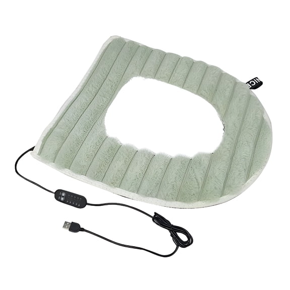 HIBIBUD 2026 New Heated Toilet Seat Cover Usb Powered Toilet Seat Warmer Adjustable Temperature Levels Toilet Seat Cover with Soft Plush Fabric Hand Wash and Easy Installation (Elongated)