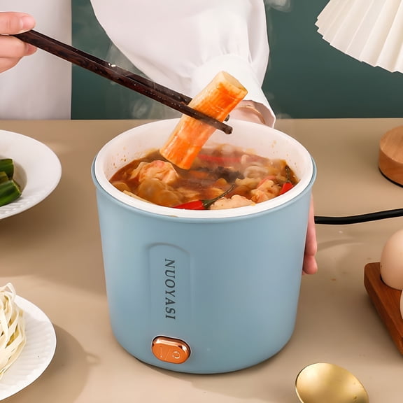 HIBIBUD 2026 New Hot Pot Electric Mini Ramen Cooker 450W Noodles Cooker Multifunctional Electric Pot for Cooking Pasta Soup Portable Pot with Over-Heating Protection