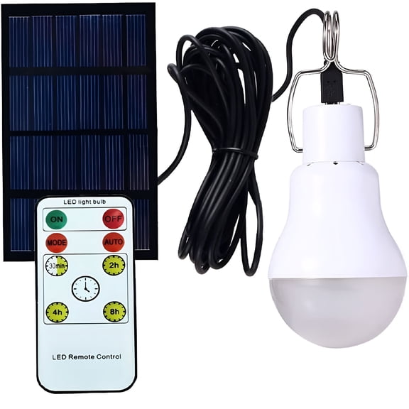 HIBIBUD 2026 New Indoor/Outdoor Solar Light Bulbs with Timer,Led Solar Lights for Chicken Coop,Home,Emergency Power Outage,Remote Control Included Chicken Coop Light,1 Pack