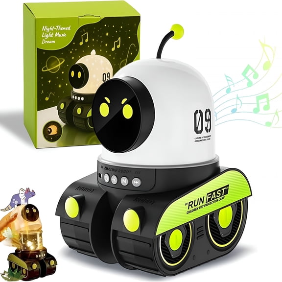 HIBIBUD 2026 New Kids Cartoon Projector Lamp with 21 Slides & 360 Rotation,Rechargeable Night Light with Music - Universe Starry Sky Projection for Christmas & Birthday Gifts Projector Kids