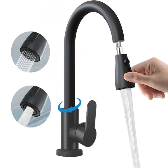 HIBIBUD 2026 New Kitchen Faucets - Kitchen Sink Faucet with Pull Down Sprayer - Stainless Steel for Home Kitchens, Restaurant Sinks, Bar Areas, Cooking Spaces.
