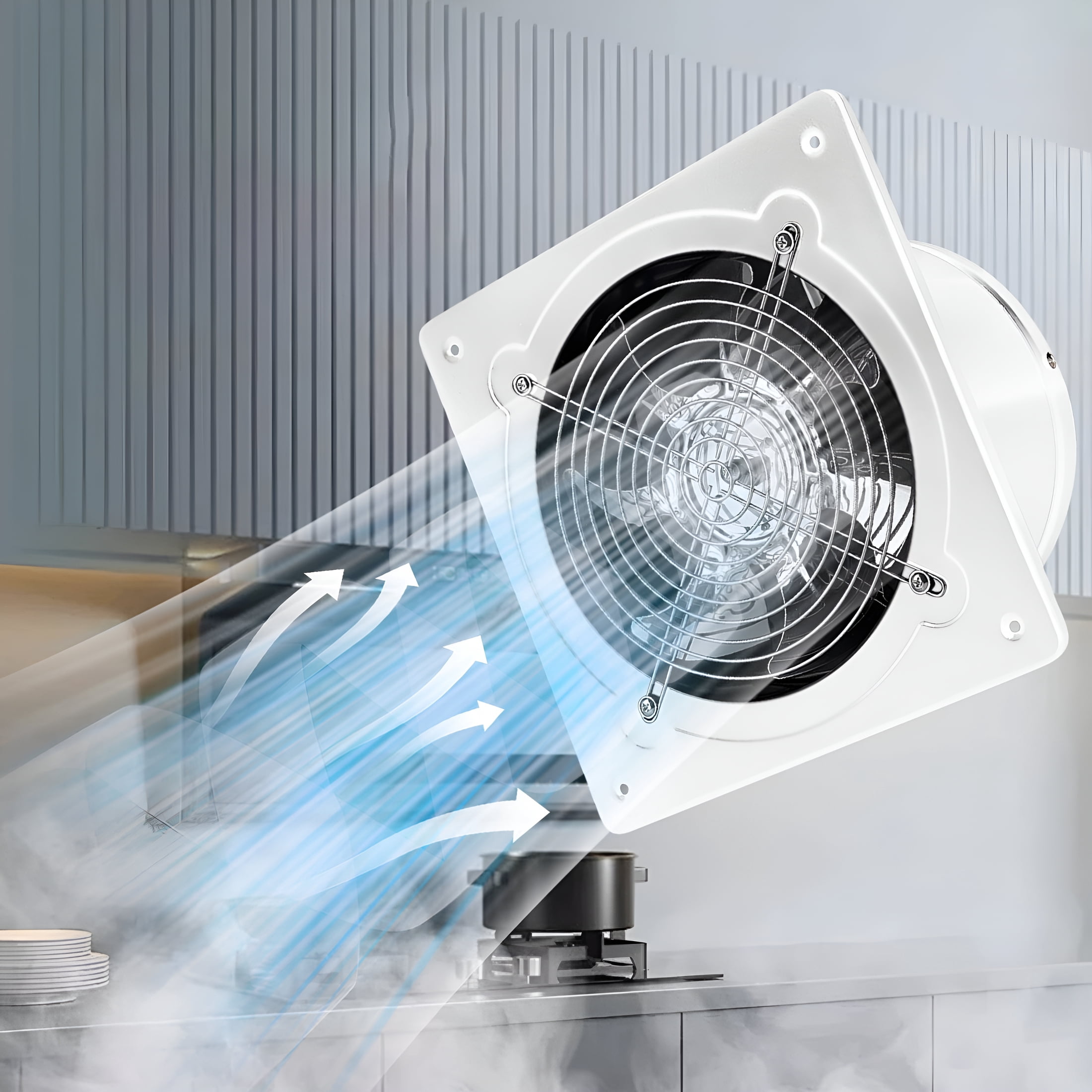 HIBIBUD 2026 New Kitchen Oil Fume Ventilation Fan Silent Exhaust Fan Bathroom Window Mounted Powerful Exhaust Fan for Kitchen,Bathroom,Toilet,Pantry,Laundry Room