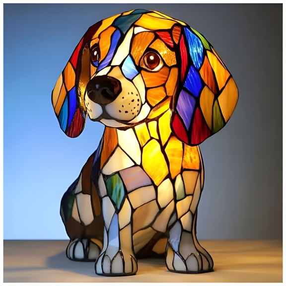 HIBIBUD 2026 New Lamp and Pug Lamp,Stained Resin French Bulldog Tabletop Night Light,Cute Pet Dog Themed Led Table Light with Warm Ambient Glow,Vintage Animal Home Decor Night Lamp