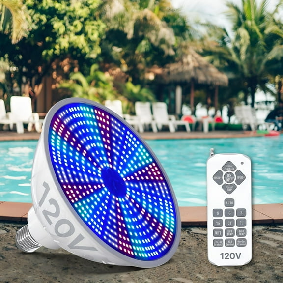 HIBIBUD 2026 New Led Pool Lights Bulb 40W with 17 Light Modes,120V Rgbw Pool Light for Inground Pools with Remote Control,7000K Pools Lighting,E26 Replacement for Hayward 10" Pool Light Fixture