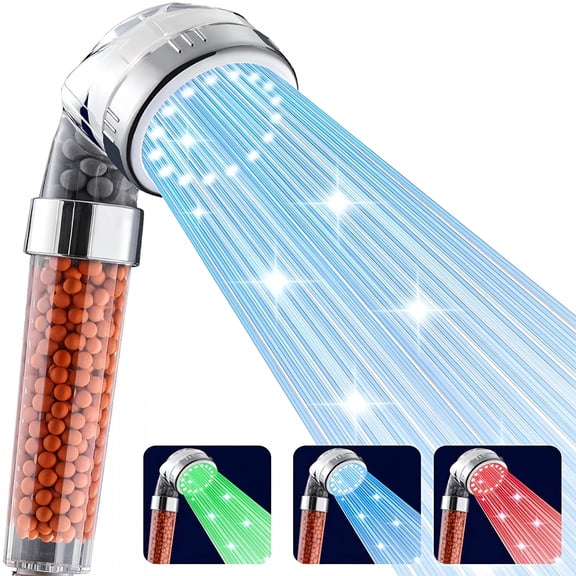 HIBIBUD 2026 New Led Shower Head,High Pressure Handheld Shower Head with 7 Color Changing Lights Water Saving Filter Showerhead for Dry Skin and Hair for Bathroom,Home,Shower,Spa,Personal Care