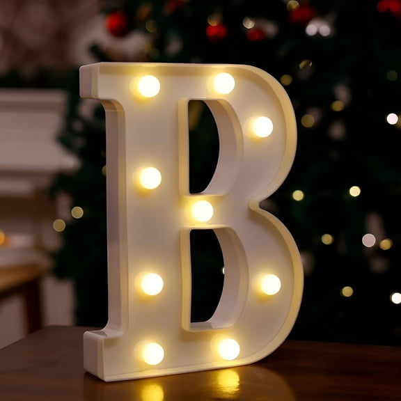 HIBIBUD 2026 New Light Up Letters,Led Letters Lights 27,Decorative Lighted Letters,Battery Powered Led Marquee Light Up Letters for Party,Bar,Night Light,Home Decor (Letter B)