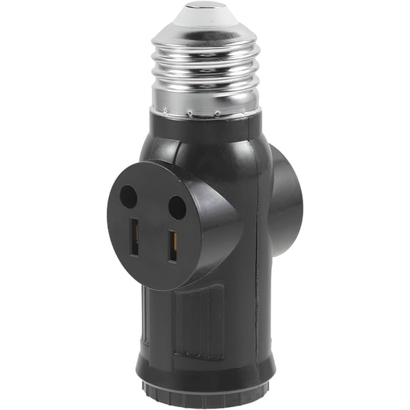 HIBIBUD 2026 New Light Socket to Plug Adapter E26 Bulb Splitter Double 3-Prong Outlet Converter for Home Electrical, Lighting Setups, Socket Extension, Power Distribution, Lamp Modifications