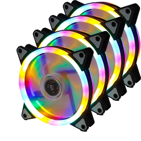 HIBIBUD 2026 New Long Life Computer Case Fan Mute Big Air Flow 120Mm Cooling Case Fan for Computer Cases Cooling,Rgb Lights Pc Cooling Fan for Home,Gaming,Overclocking,Video Editing