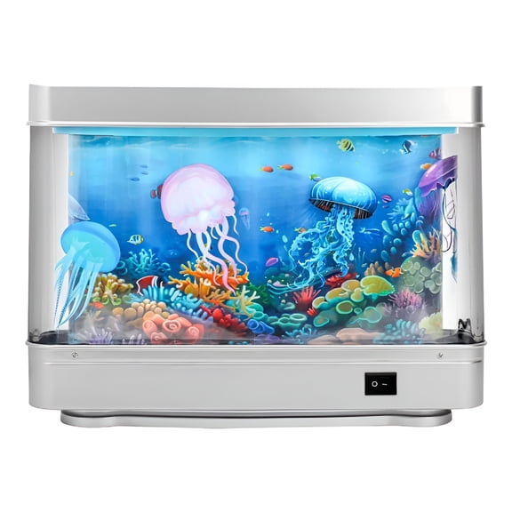 HIBIBUD 2026 New Mini Aquarium,Artificial Tropical Fish Decorative,Aquarium Decorative Lamp,Motion Lamp Night Light with Moving Fish,Relaxing Mini Crib Aquarium Night Light for Bedroom Fake Fish Tank