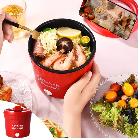 HIBIBUD 2026 New Mini Electric Rice Cooker Hot Pot Portable Ramen Pot for Steaming Stir-Frying Porridge and Soup Multi-Cooker Appliance