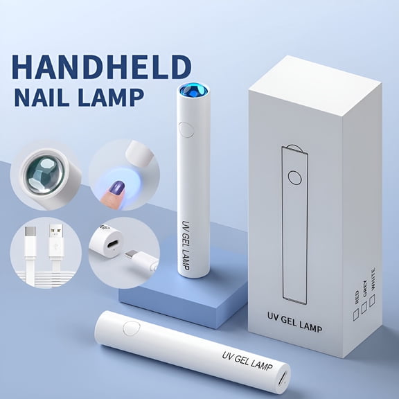 HIBIBUD 2026 New Mini Nail Light Nail Polish Fast Dryer Light 250Mah Usb C Charge 3W Handheld Nails Uv Gel Led Flashlight for Home Use, Nail Salons, Diy Nail Art, Quick Drying, Travel-Friendly.