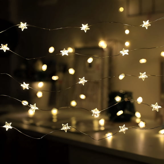 HIBIBUD 2026 New Mini Star String Lights Indoor 13.1Ft 40 Led Decorative Fairy Light Battery Powered Lights for Wedding,Rooms,Dorm,Living Rooms Decor Lights for Room