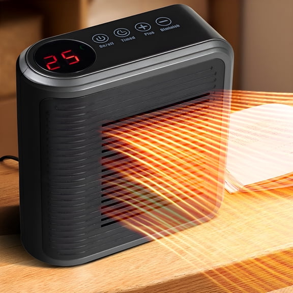 HIBIBUD 2026 New Mini Wall Mounted Smart Wall Heater,Heater for Office with Remote Thermostat,Intelligent Temperature Control System,8H Timer,Quiet Safe Small Heater for Bedroom Living Room,Black
