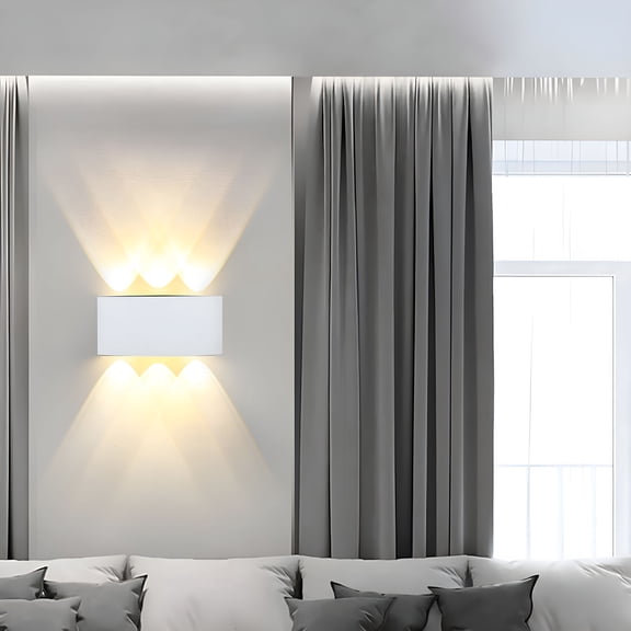 HIBIBUD 2026 New Modern Led Wall Sconce 3000K/6000K Up Down Wall Lamp Wall Mounted Lighting Fixture for Hallway Stair Living Room Bedroom Decor,Ip65 Waterproof Wall Mounted Lamp