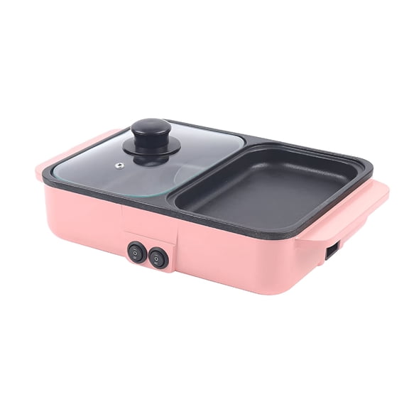 HIBIBUD 2026 New Pink Electric Hot Pot Dual Temperature Control 4.4 Lbs for Hot Pot, Soup, Stew, Cooking, Portable Kitchen
