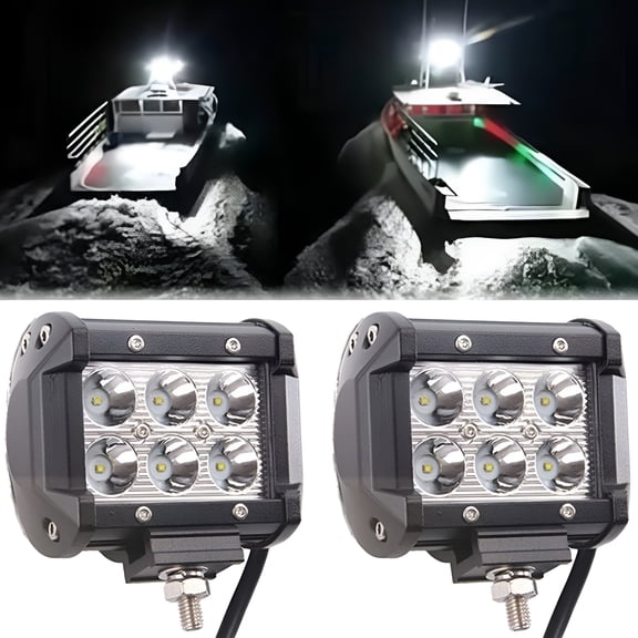 HIBIBUD 2026 New Pontoon Boat Docking Lights, Marine Led Lights for Kayak Bass Jon Fishing Boat Spreader Light, T-Top, Deck, Driving, Stern/Navigation Lights, 2Pcs