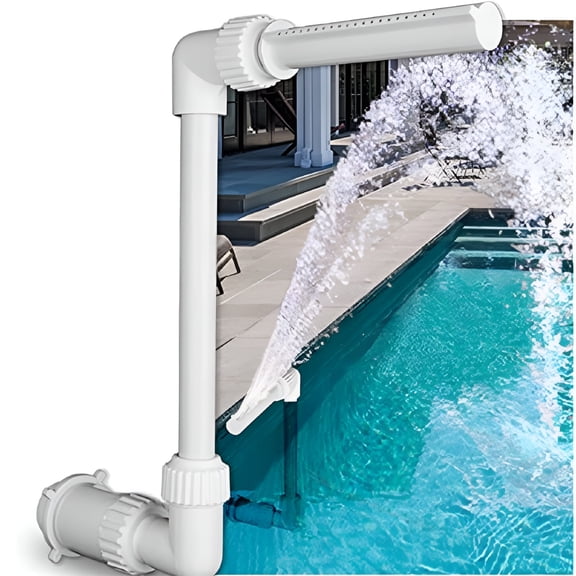 HIBIBUD 2026 New Pool Water Fountain with Green Led Light,Above Ground Pool Accessories,Waterfall Cooling Sprinkler,Outdoor Decor