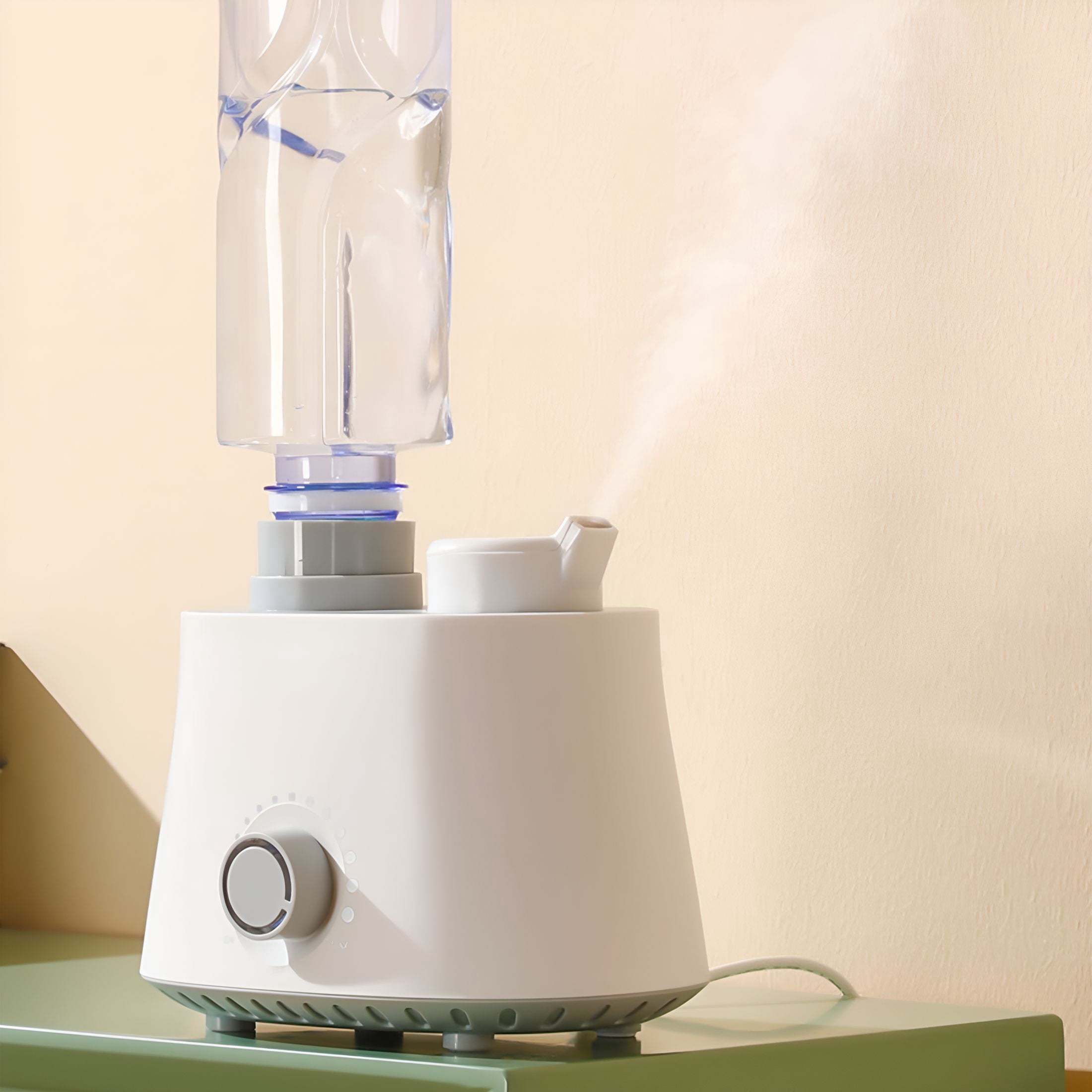 HIBIBUD 2026 New Portable Humidifier for Water Bottle,Ultrasonic Quiet Travel Humidifier with Adjustable Mist,Plug-In Personal Desk Humidifier for Home Office Bedroom Car