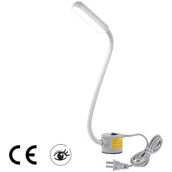 HIBIBUD 2026 New Portable Work Light,Led Light Flexible Gooseneck Lamp with 4W 130Lm/W 120 Beam Angle Magnetic Mounting Base Desk Lamps for Quilting Work Sewing Machine Table Lathe Light,White