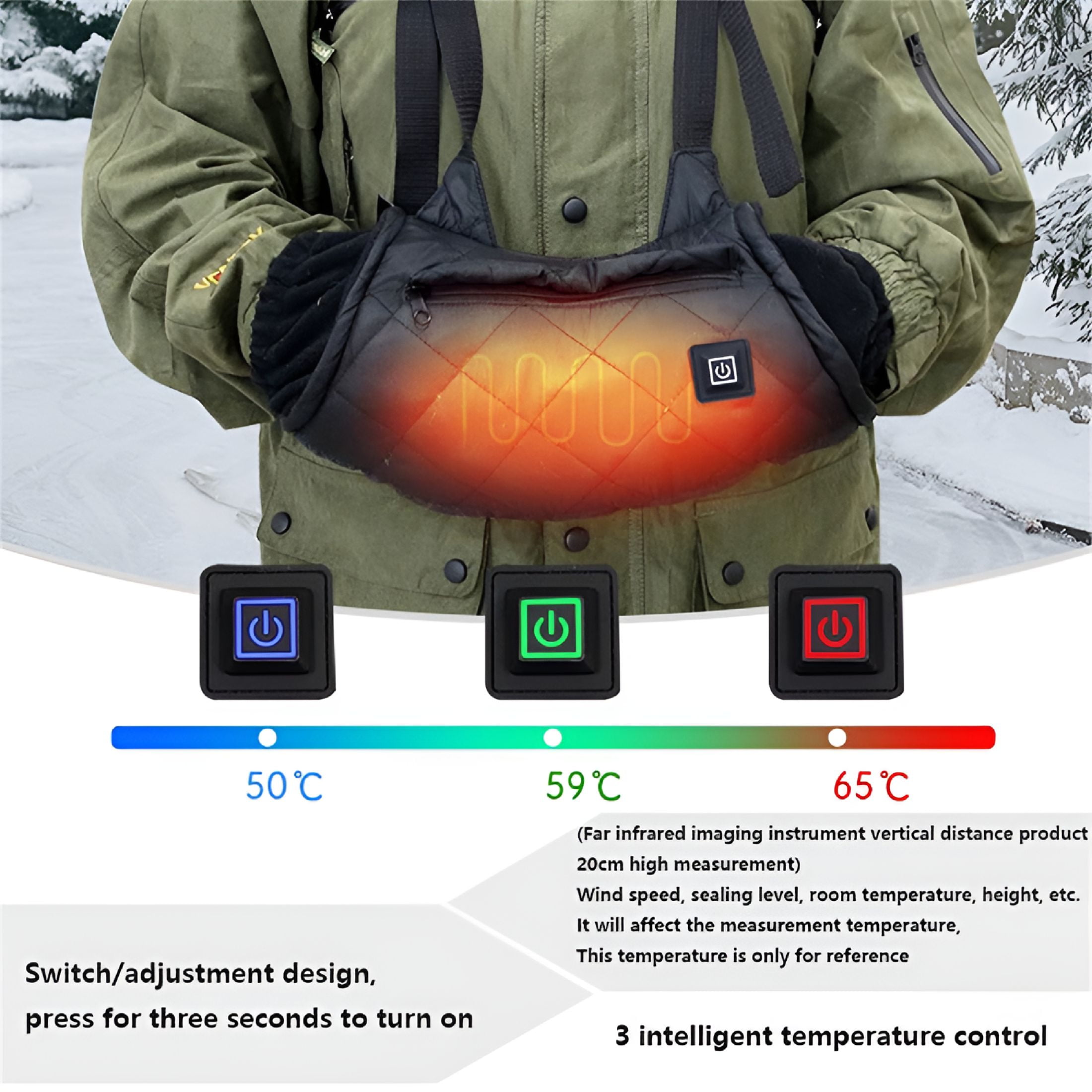 HIBIBUD 2026 New Rechargeable Hand Warmers, Portable Graphene Heated Gloves Handwarmers Bag, 2 Heating Area & 3 Heat Modes, Fast Electric Heating Pouch for Women, Kids, Hunting, Camp