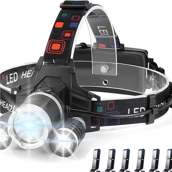 HIBIBUD 2026 New Rechargeable Headlamp,Bright Light Zoom Hard Hat Light for Camping,Hiking,Work,Multiple Charging Methods Head Lamp,Control Angle Led Headlamp,Style5