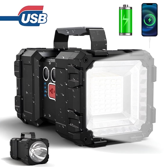 HIBIBUD 2026 New Rechargeable Led Spotlight Flashlight,Super Bright Handheld Flashlights,5000 High Lumens Waterproof Searchlight Led Flash Light with 7 Lighting Modes for Outdoor Camping Emergency