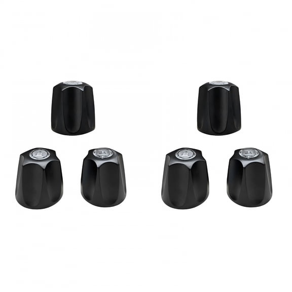 HIBIBUD 2026 New Set of 3 Shower Knob Replacement Metal Bathtub Knobs Replacement Compatible with Bathtub Shower Faucet Handle Remodel Trim Kit Include Hot Cold and Diverter,Matte Black,2 Packs