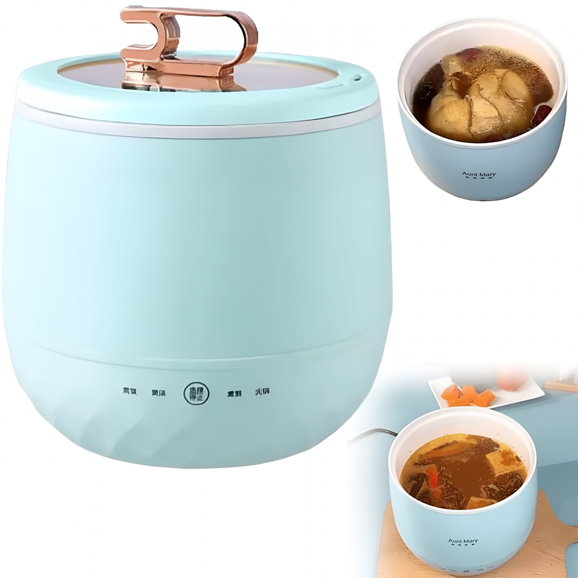 HIBIBUD 2026 New Smart Mini Rice Cooker Multifunctional Electric Rice Cooker 6 in 1 Non Stick Ceramic Pot with Lid Mini Hot Pot Electric Mini Rice Cooker Portable Mini Rice Cooker