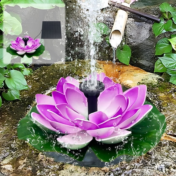 HIBIBUD 2026 New Solar Floating Water Feature for Garden Pond - Outdoor Garden Decoration,Leaf & Flower Water Fountain,Floating Solar Powered Water Feature for Yard