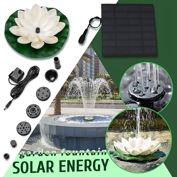 HIBIBUD 2026 New Solar Fountain Lotus Flower Shape Aquarium Outdoor Water for Pool Landscaping Garden Bird Powered Bath Water Sprinklers for Home Garden Decoration for Pond,Pool,Garden,Patio