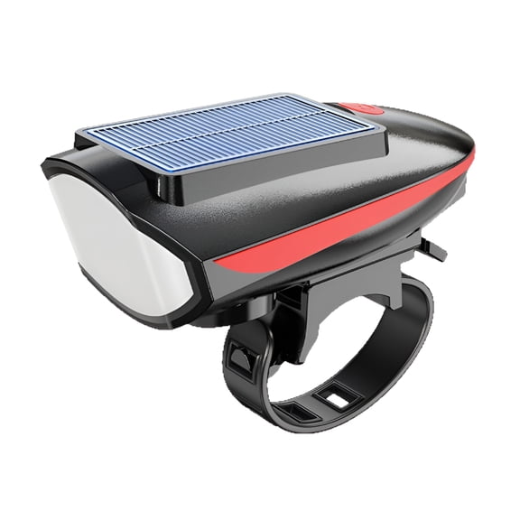 HIBIBUD 2026 New Solar Rechargeable Bike Light,Solar Bike Lights for Night Riding,Rechargeable Bike Flashlight Waterproof,Night Riding Safety Light with 120Db Horn,Cycling Front Lights