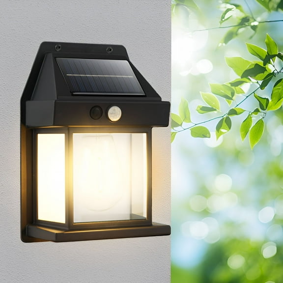 HIBIBUD 2026 New Solar Wall Lights Outdoor,Waterproof Solar Porch Light with 3 Modes & Motion Sensor,Motion Sensor Outdoor Lights,Suitable for Patios,Garages,Sheds,Doors,Yards