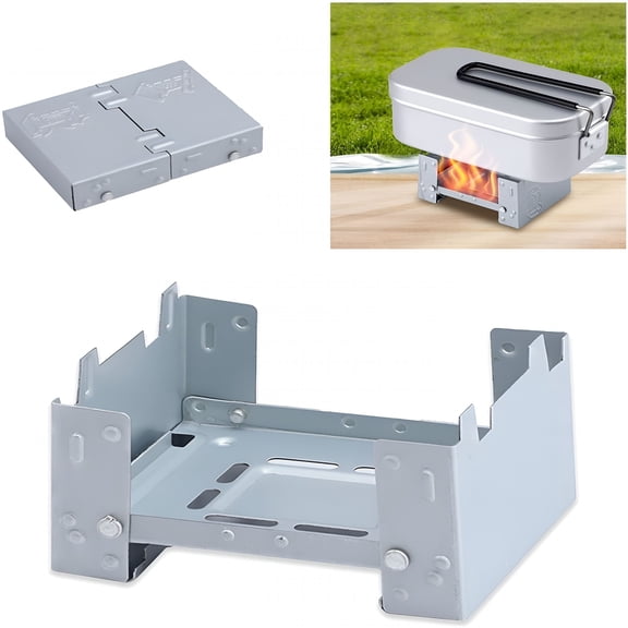 HIBIBUD 2026 New Solid Fuel Tablet Pocket Stove, Backpacking Folding Pocket Stove Outdoor Travel Portable Stove Ultralight Alcohol Camping Stove for Hiking, Camping