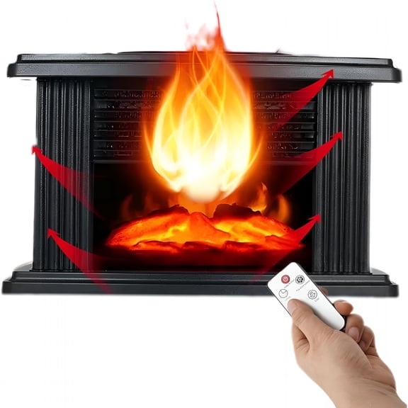 HIBIBUD 2026 New Space Heater, 1000W Fireplace Heater, Ceramic Heating Heaters for Indoor Use, Heater for Bedroom Office, Portable Heater Overheat Protection, Home Essentials