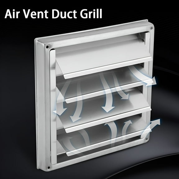 HIBIBUD 2026 New Stainless Steel External Air Vent Cover Metal Dryer Vent Cover Outdoor Exhaust Louvered Vent Cap Exterior Wall Vent Hood Wall Duct Ventilation Grille Cover Outlet (4 Inch)