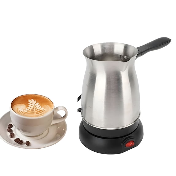 HIBIBUD 2026 New Stainless Steel Percolator Coffee Pot,600Ml Capacity with Keep Warm Function,110V Electric Coffee Maker for 5-6 Cups,Includes Base & Handle Coffee Percolator Electric