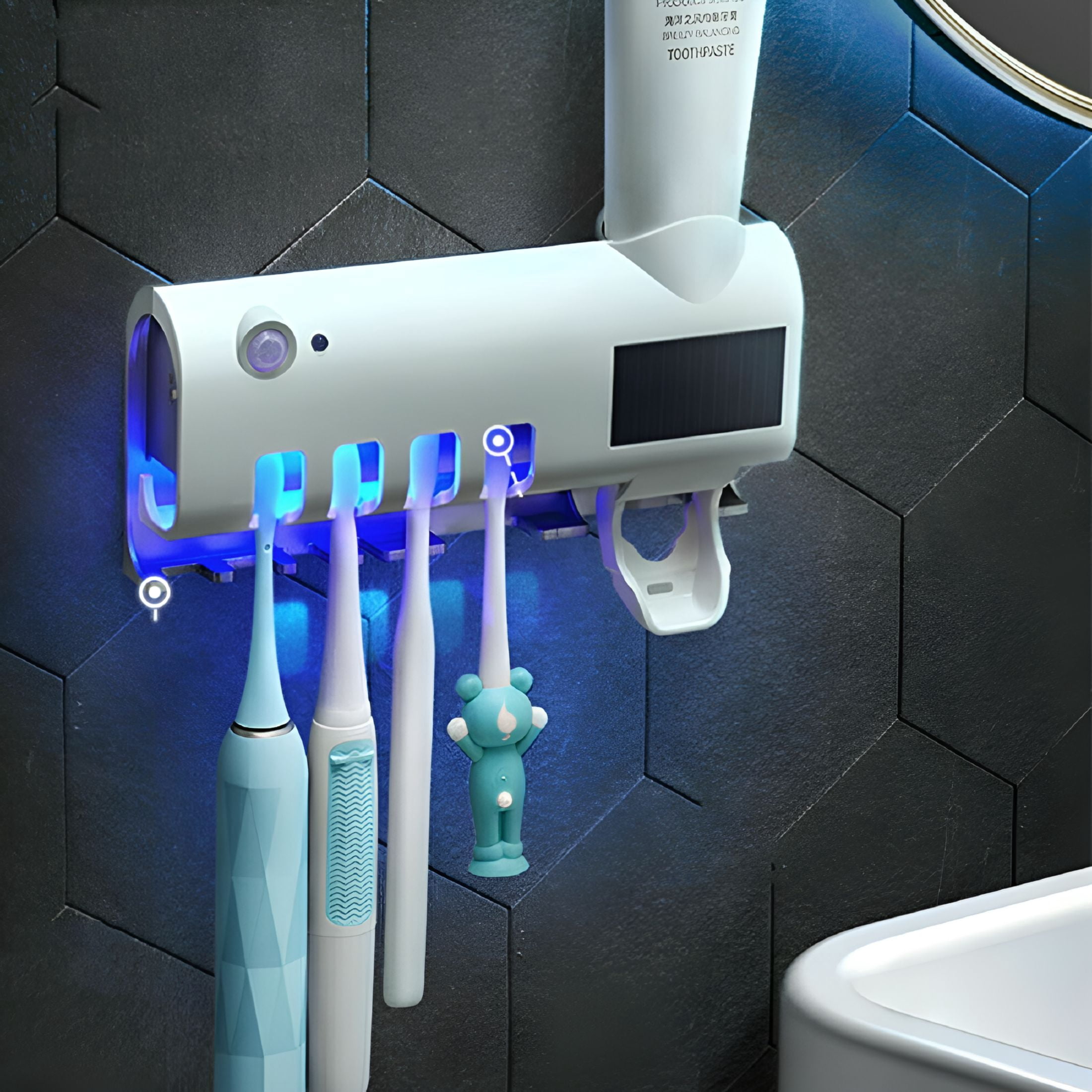 HIBIBUD 2026 New Toothbrush Sanitizer,Uv Toothbrush Holder Wall Mounted,Bathroom Toothbrush Sanitizer,With 4 Slots and 1