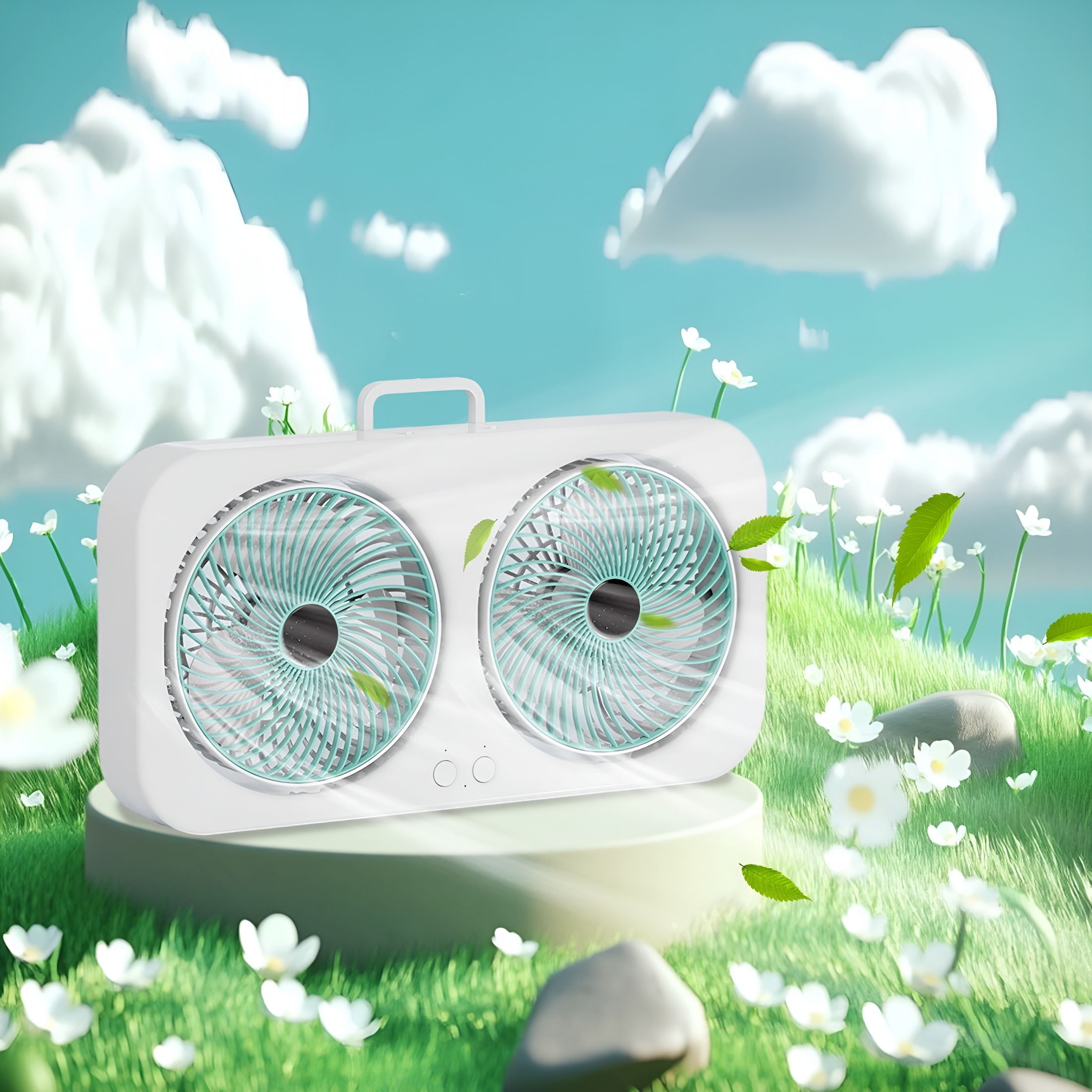 HIBIBUD 2026 New Window Fan for Bedroom,3 Speed Dual Fans Desktop Portable Fan,High Wind Power Fan for Home Office Camping and Bedroom Use for Home, Office, Travel, Camping, Outdoor, Dorms