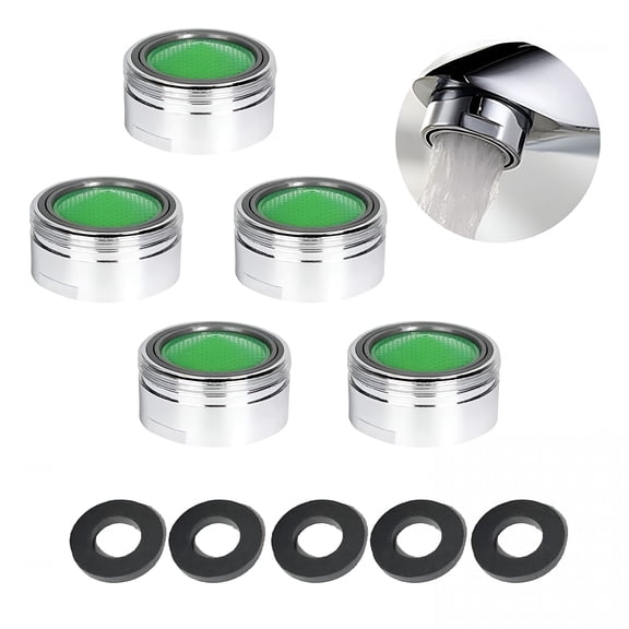 HIBIBUD 2026 New Universal Water-Saving Faucet Diffusers with Gaskets 5-Pack Kitchen&Bathroom Faucet Aerator Set Faucet Aerator for Kitchen Sink,Bathroom Sink,Home,Restaurant Use